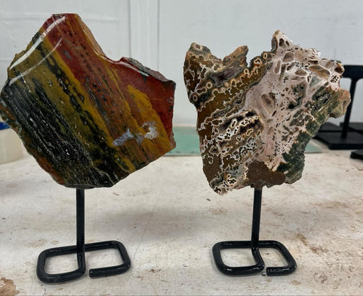 Ocean jasper one face polished with stand